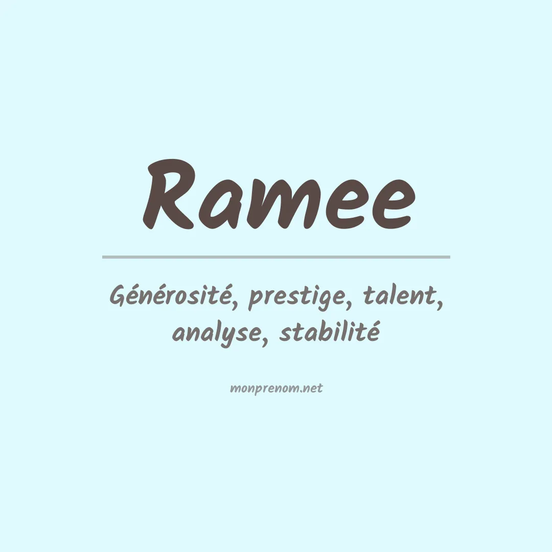 Signification du prénom Ramee