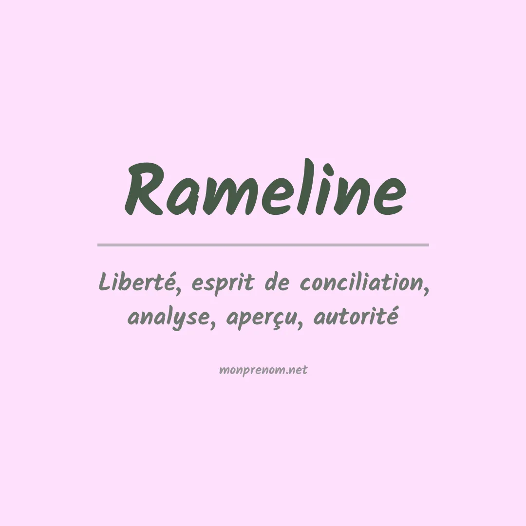 Signification du prénom Rameline