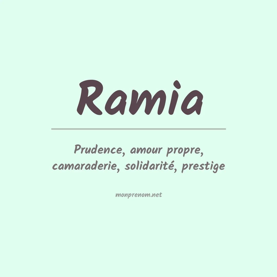 Signification du prénom Ramia