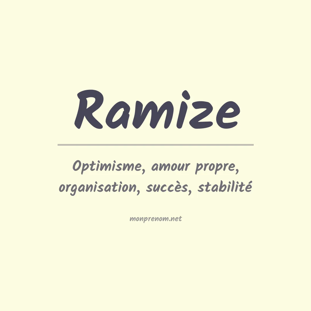 Signification du prénom Ramize