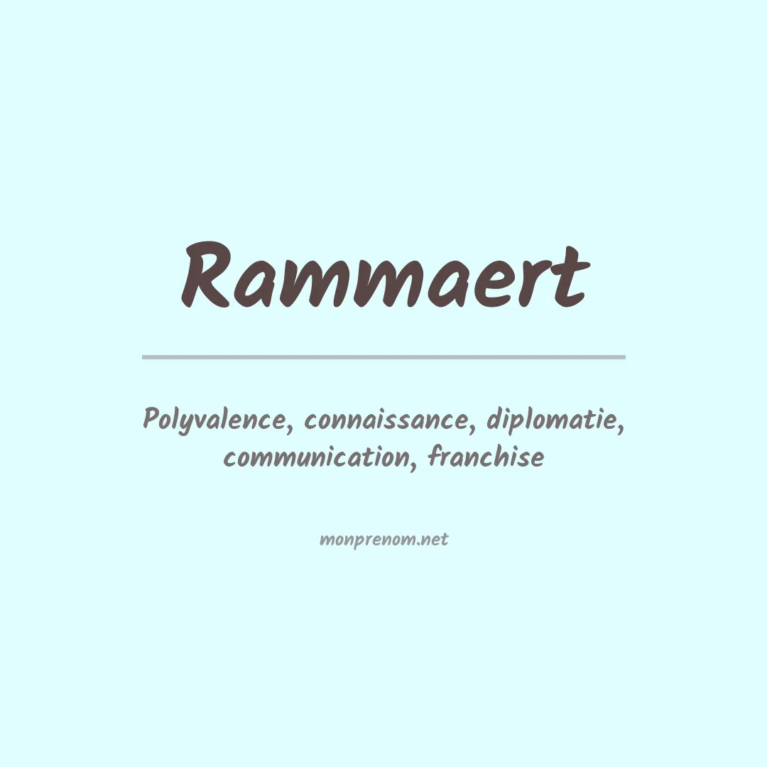 Signification du prénom Rammaert