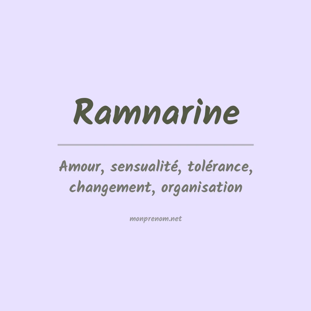 Prénom Ramnarine