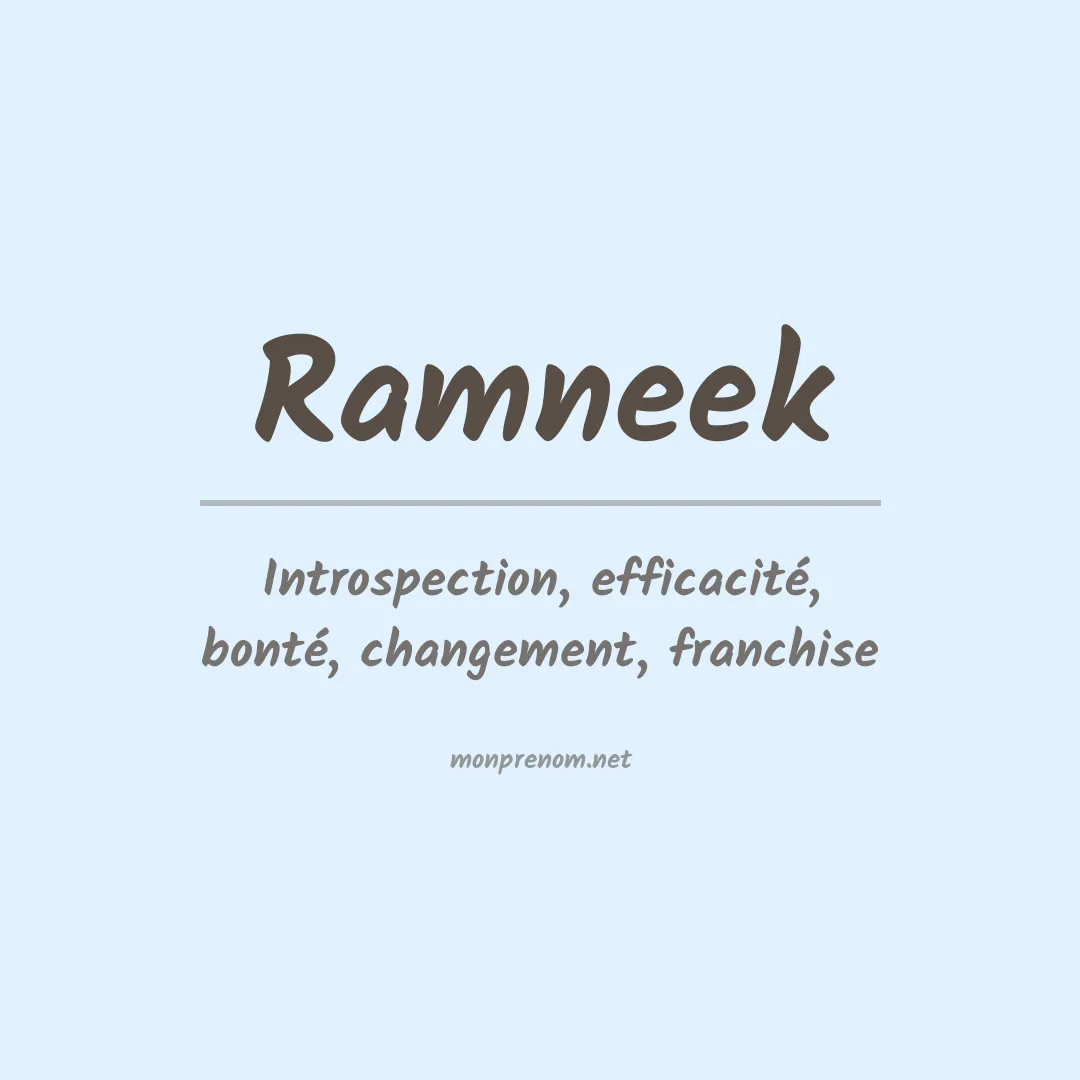 Signification du prénom Ramneek