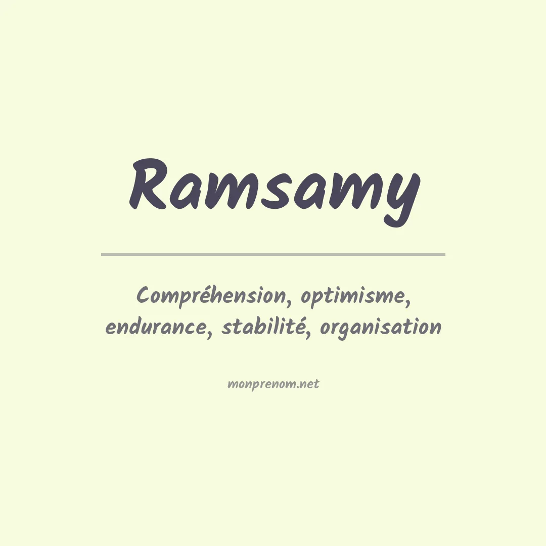 Signification du prénom Ramsamy