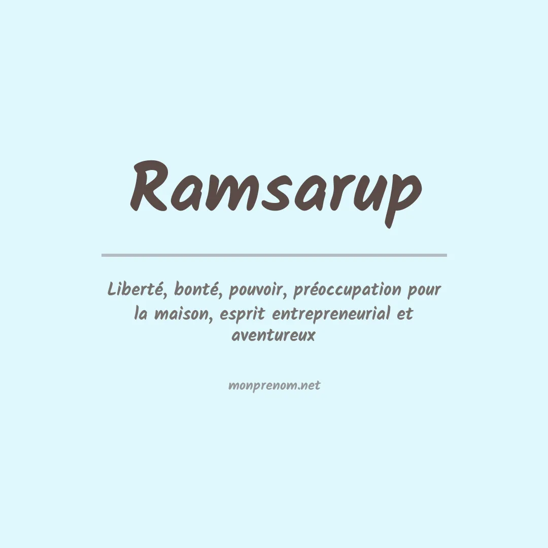 Signification du prénom Ramsarup