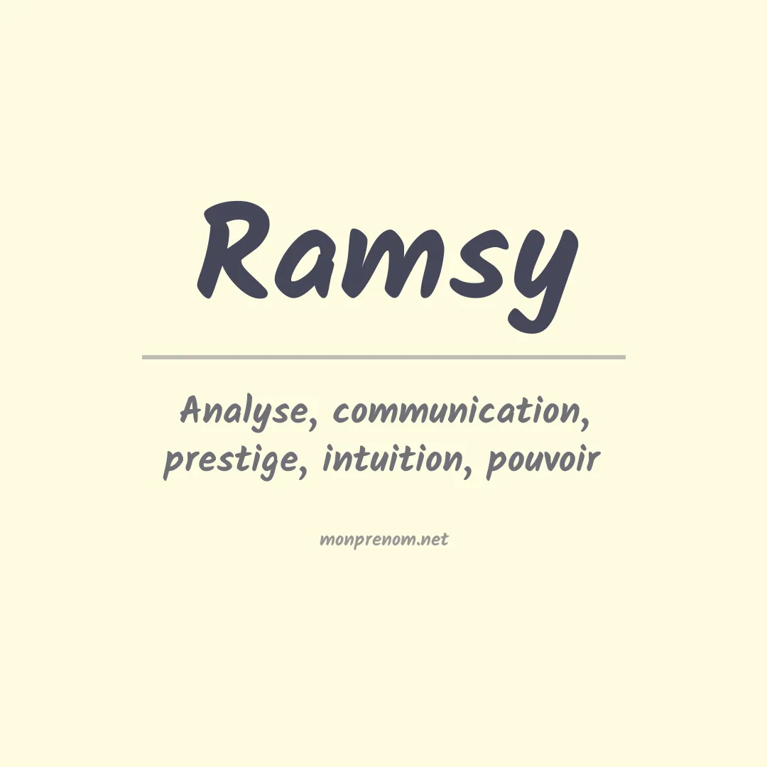 Signification du prénom Ramsy