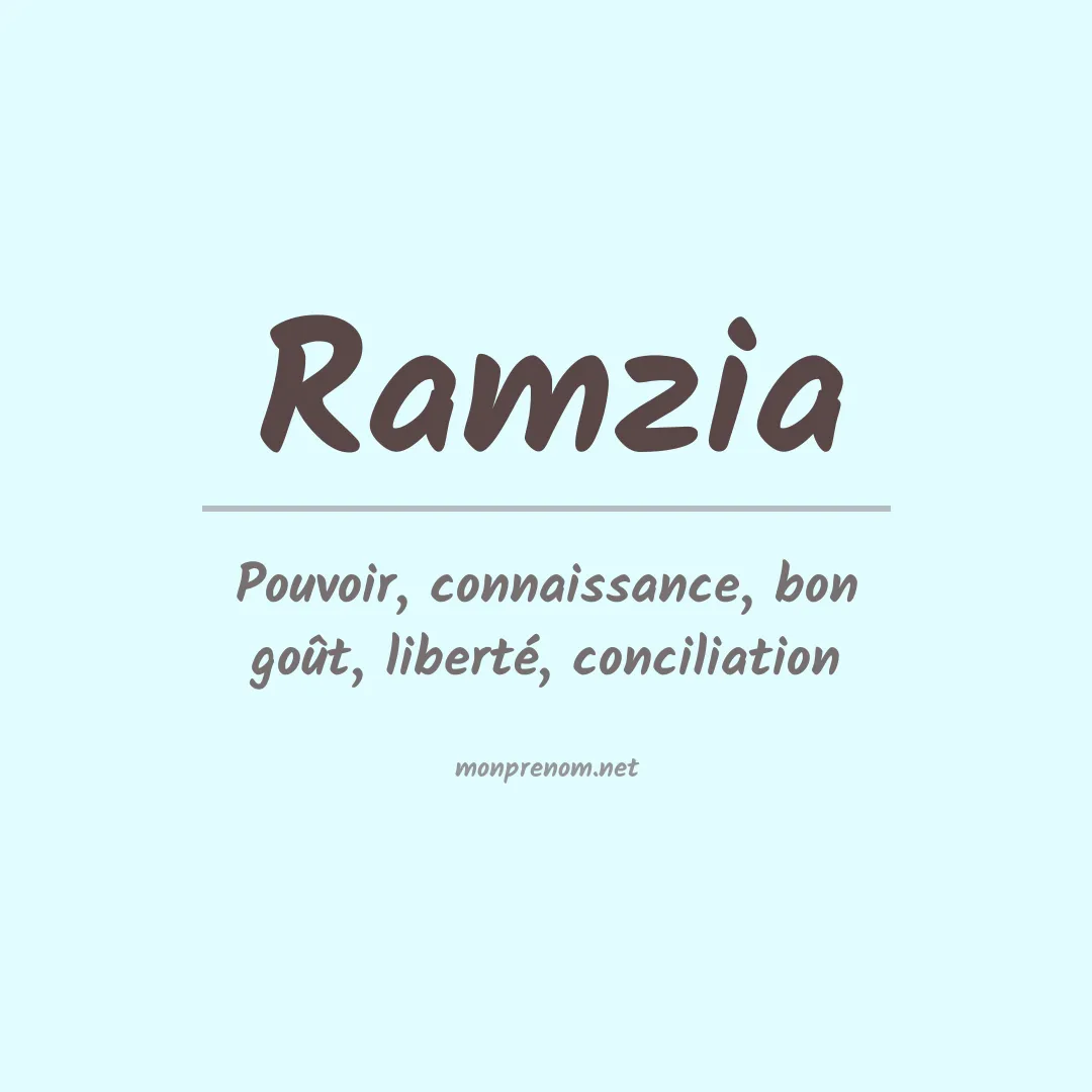 Signification du prénom Ramzia