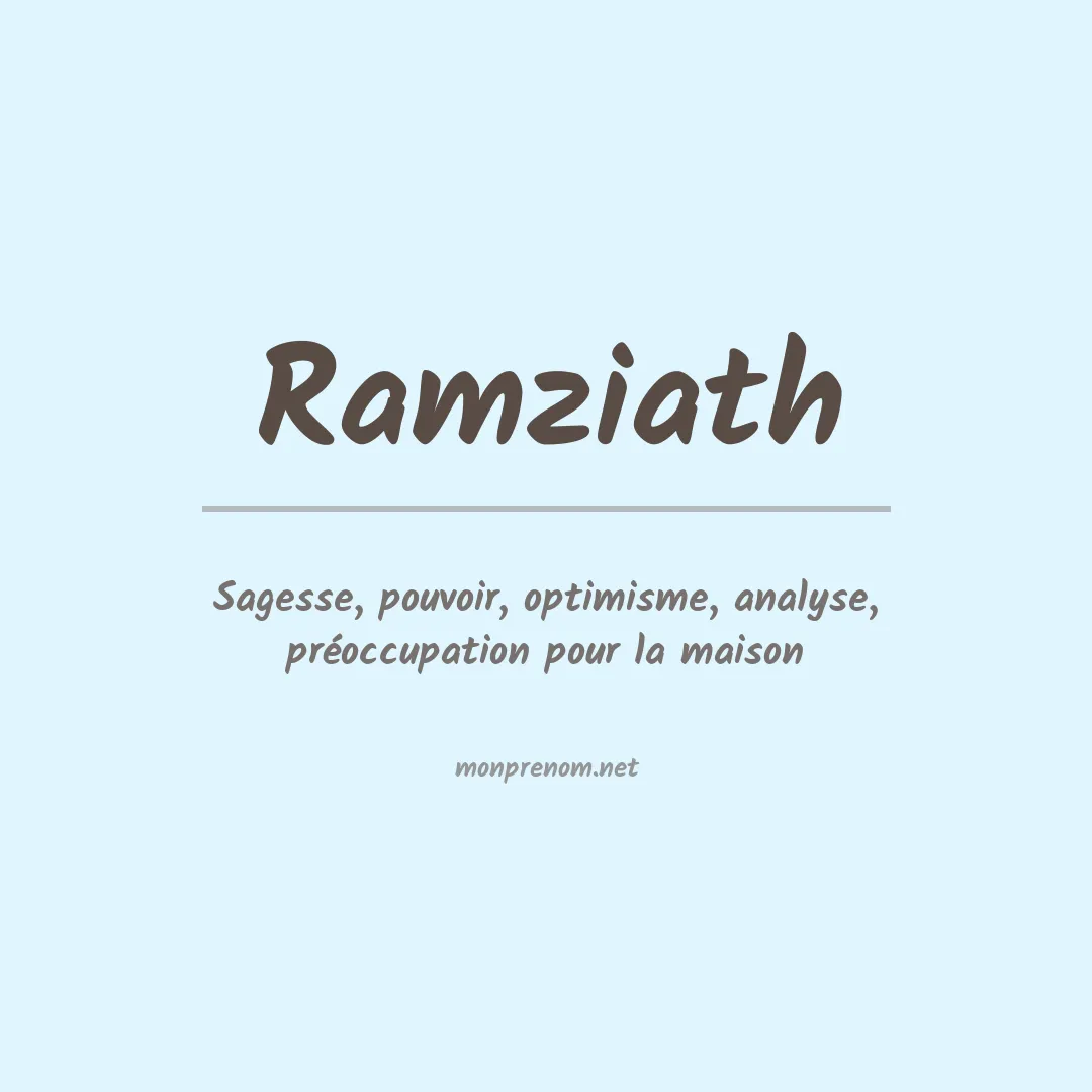 Prénom Ramziath