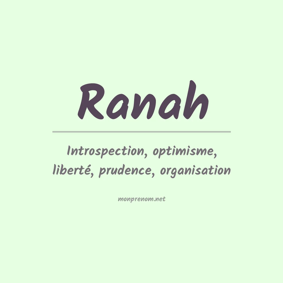 Prénom Ranah