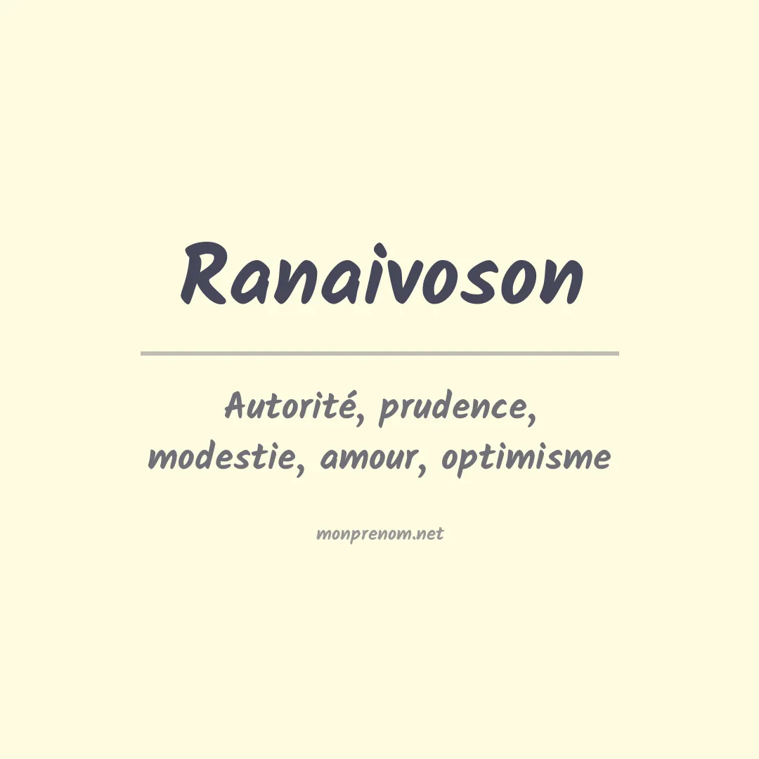 Signification du prénom Ranaivoson