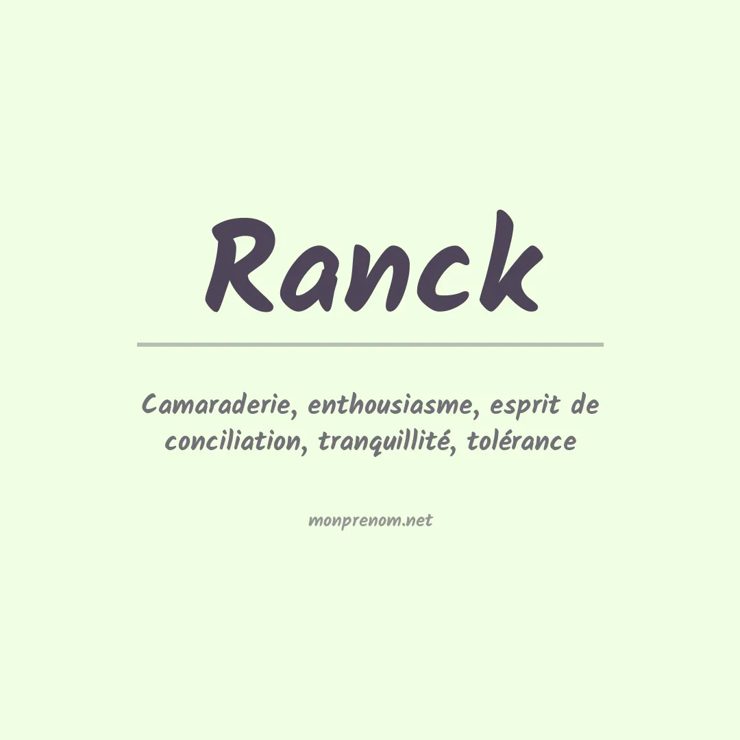Prénom Ranck