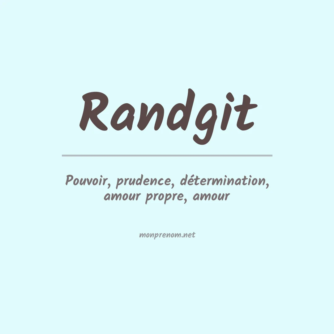 Signification du prénom Randgit