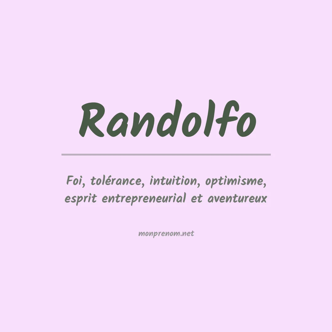 Signification du prénom Randolfo