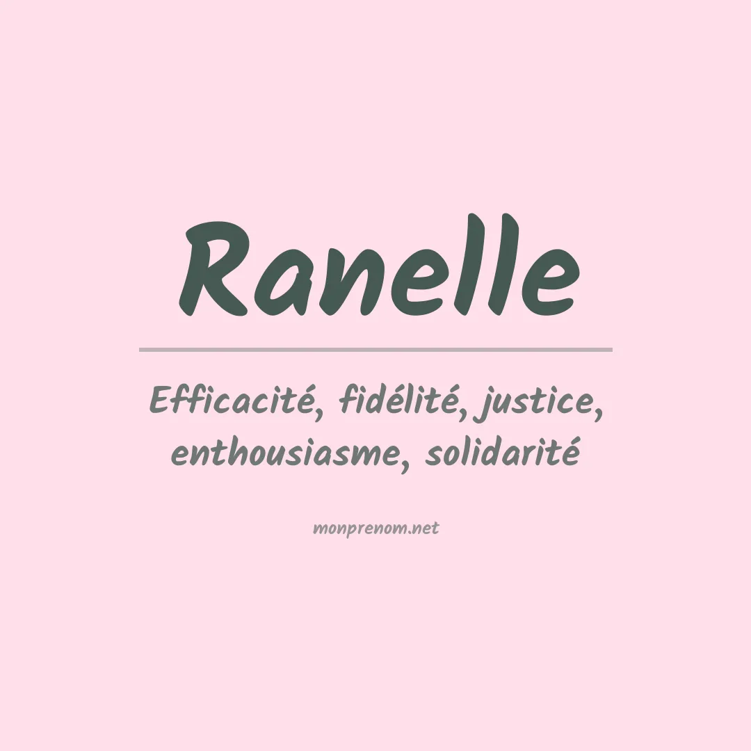 Signification du prénom Ranelle