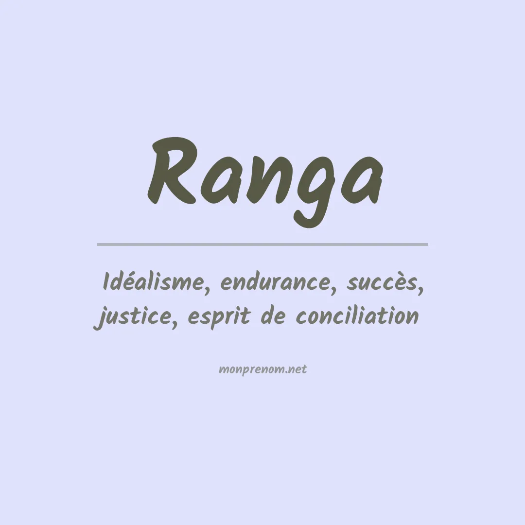 Signification du prénom Ranga