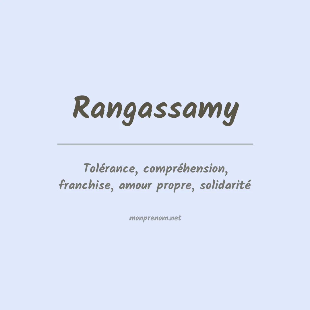 Signification du prénom Rangassamy