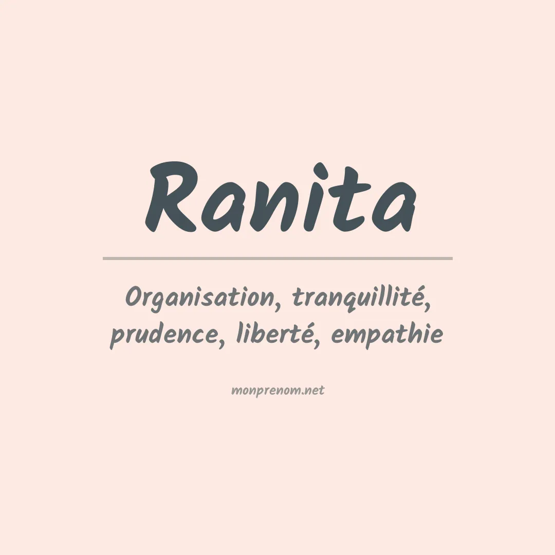 Signification du prénom Ranita