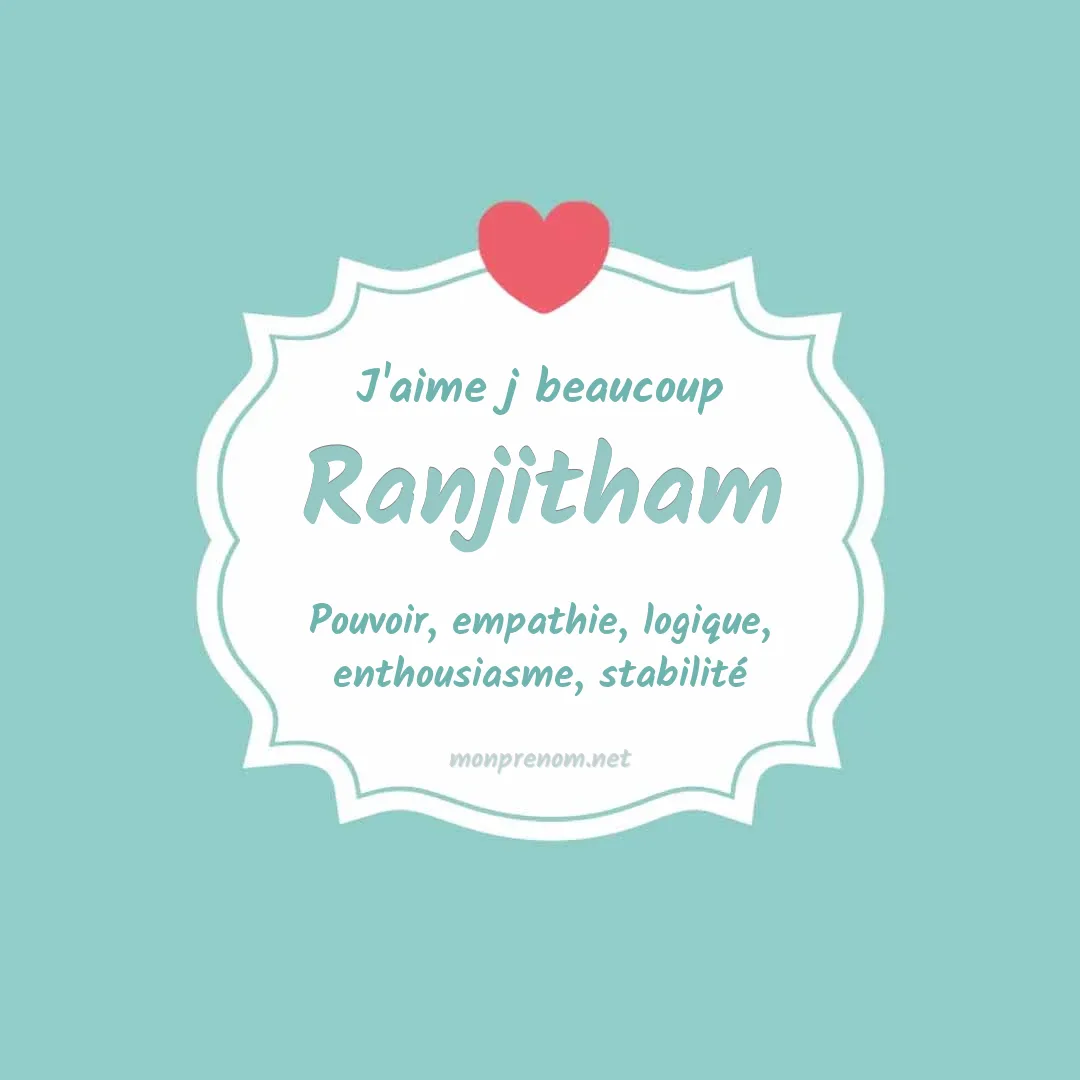 J'aime beaucoup Ranjitham