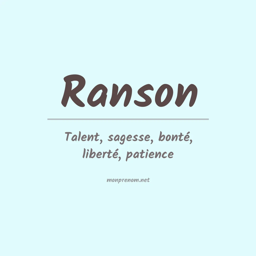 Prénom Ranson