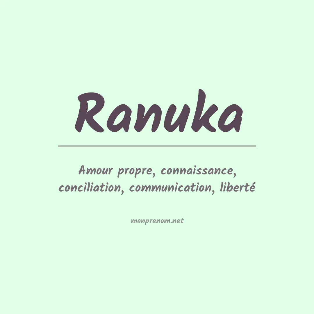 Signification du prénom Ranuka