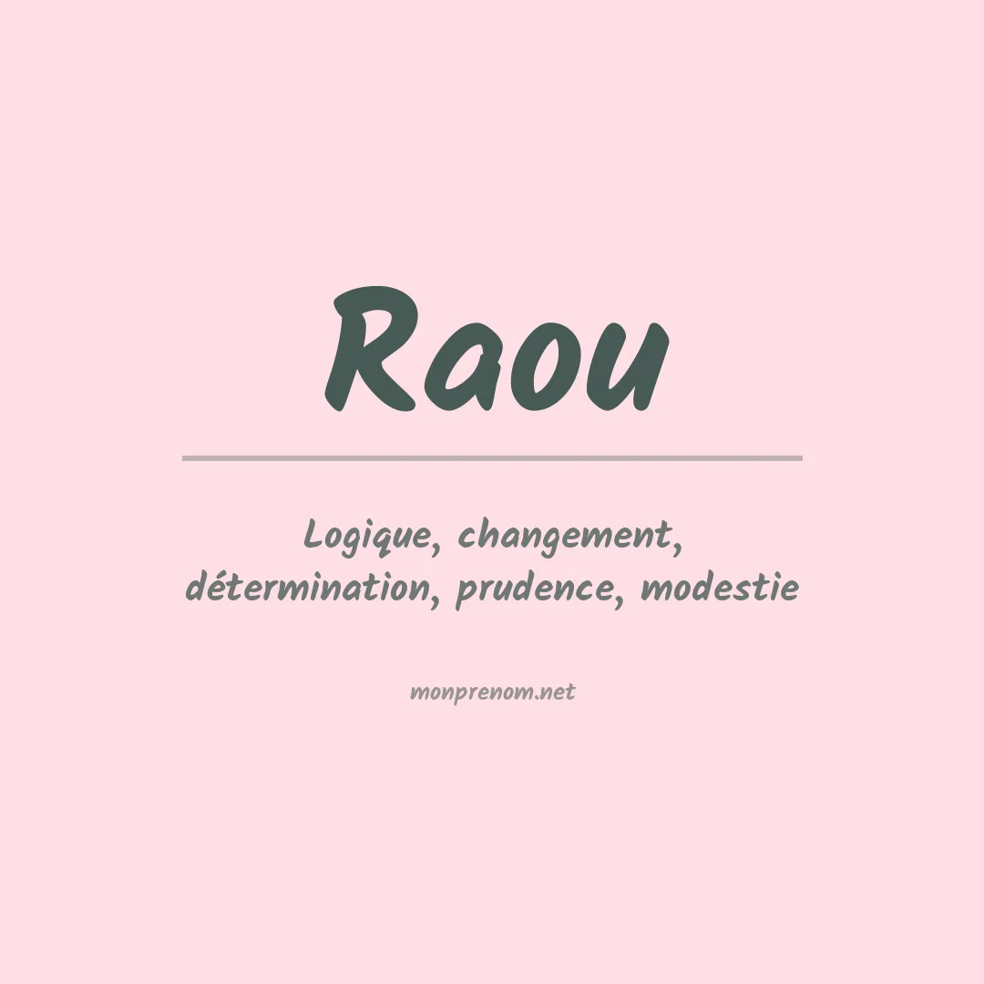 Signification du prénom Raou