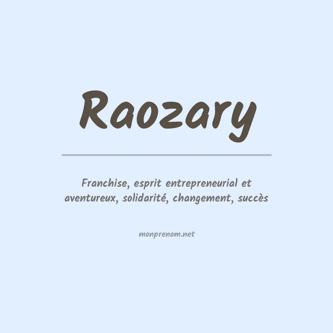 Signification du prénom Raozary