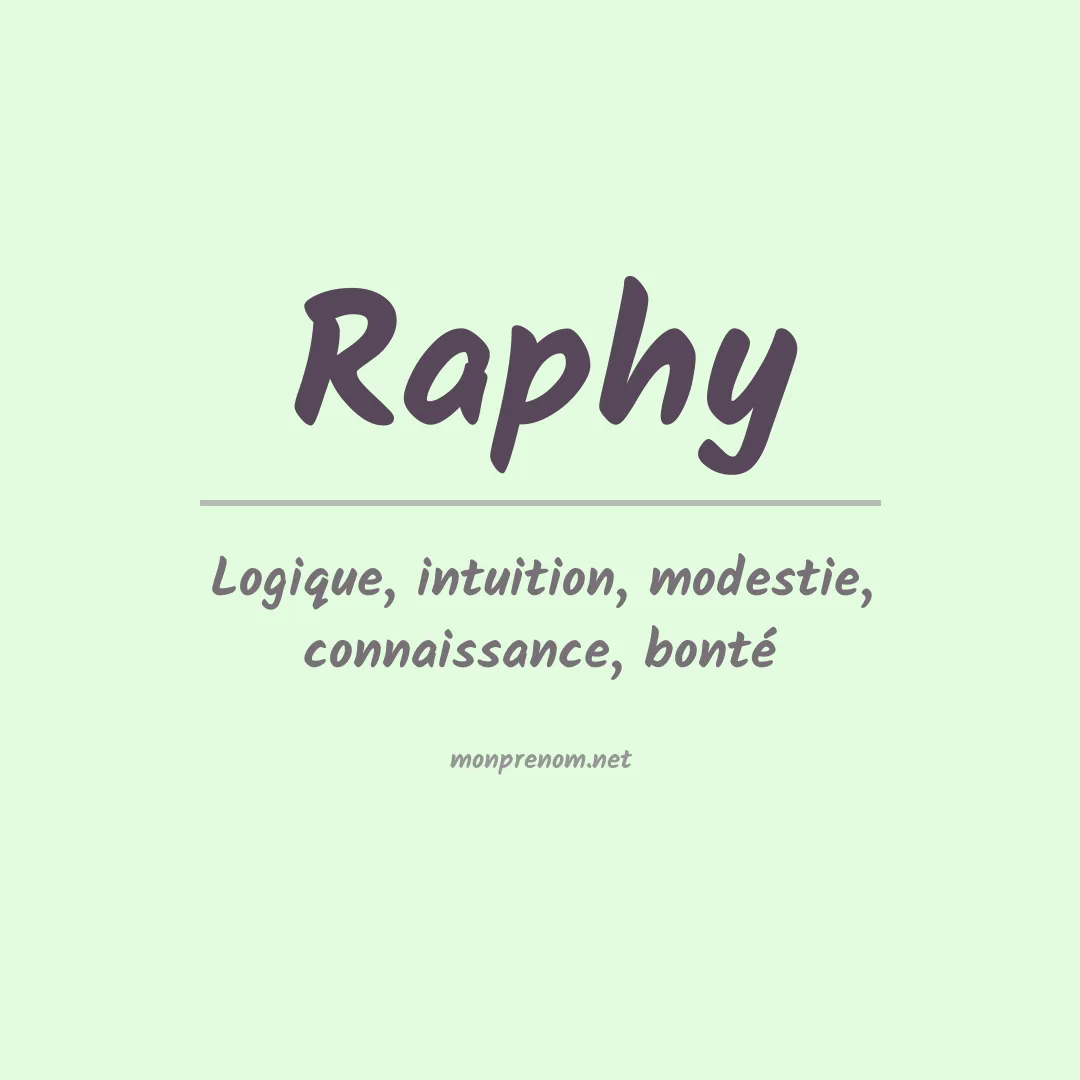 Signification du prénom Raphy