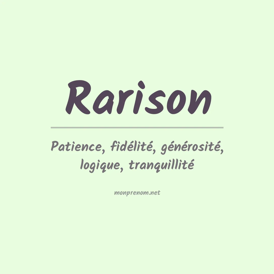 Signification du prénom Rarison