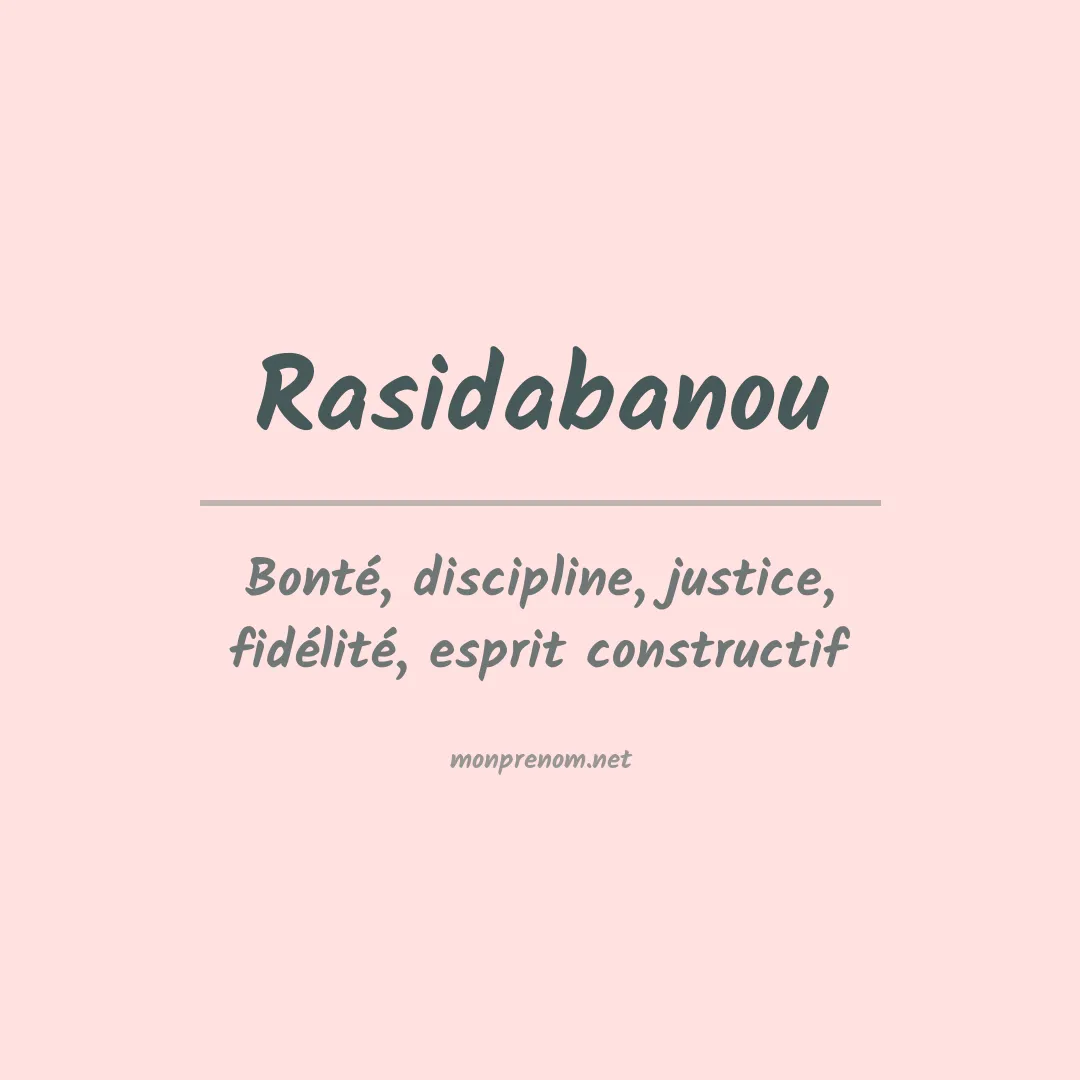 Signification du prénom Rasidabanou
