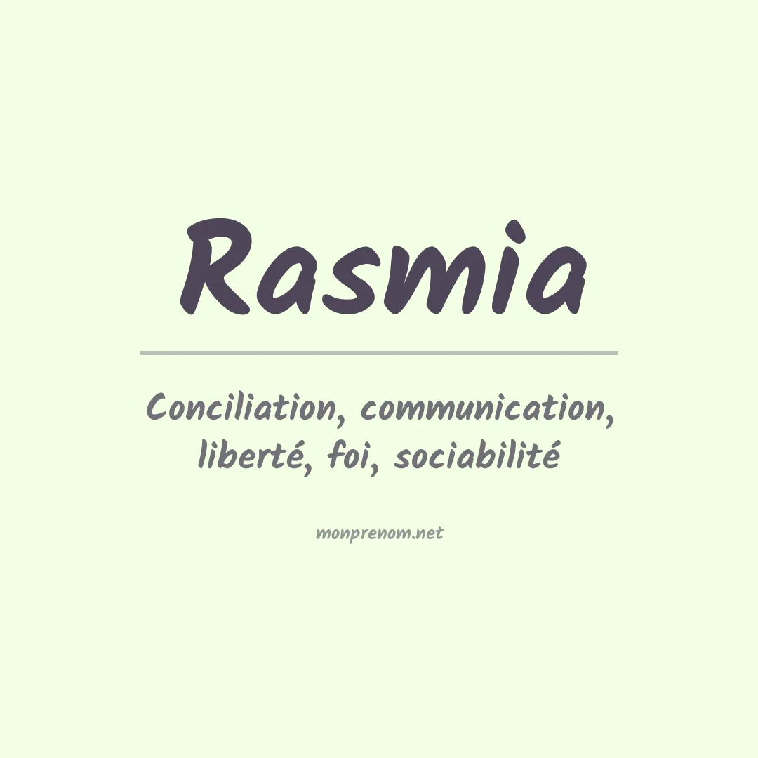 Signification du prénom Rasmia
