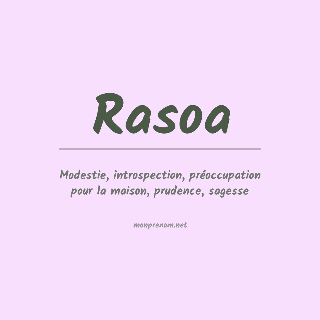 Signification du prénom Rasoa