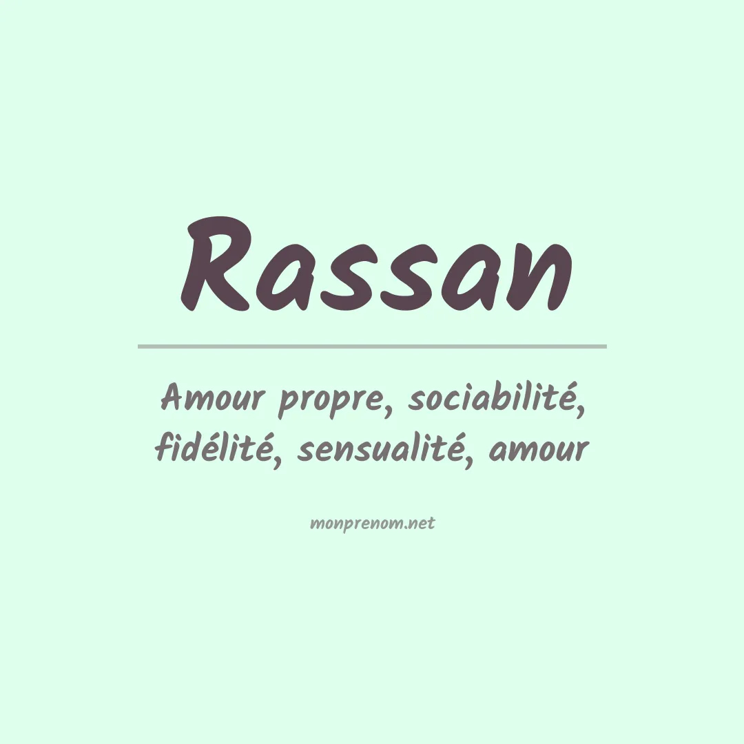 Signification du prénom Rassan