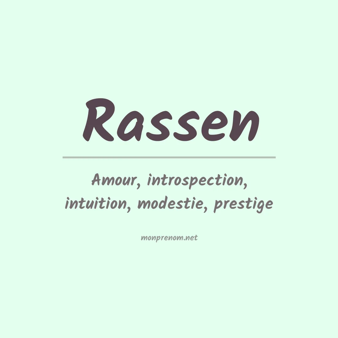 Signification du prénom Rassen