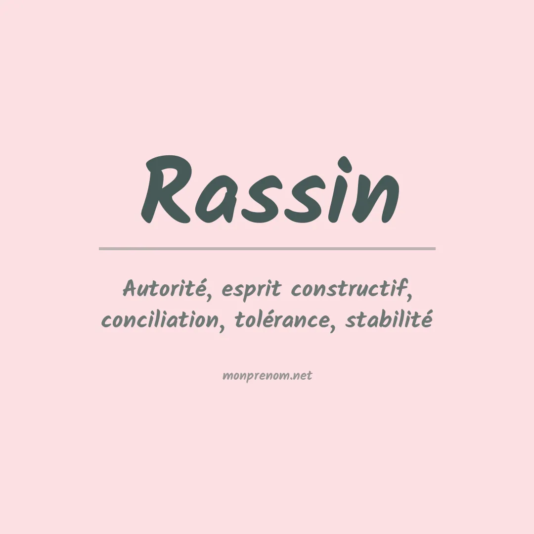 Signification du prénom Rassin