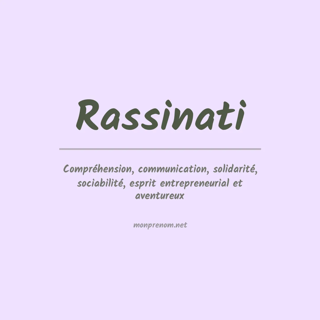 Signification du prénom Rassinati