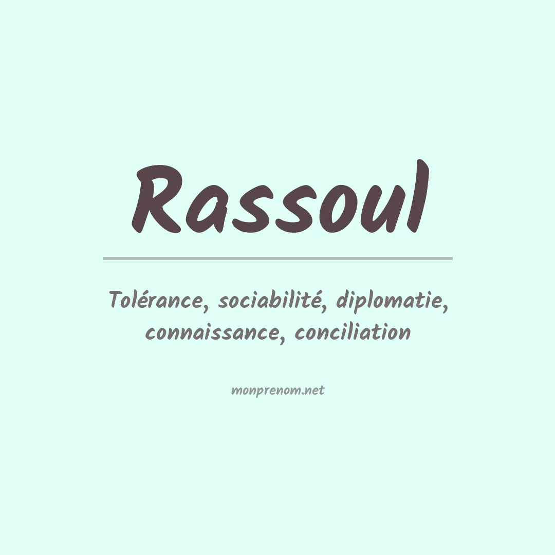 Signification du prénom Rassoul