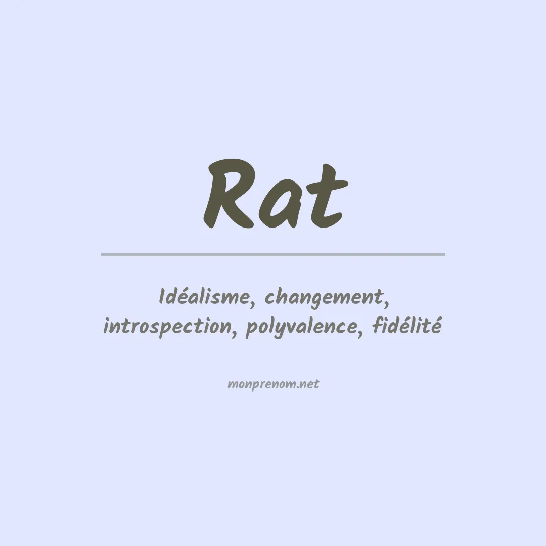 Signification du prénom Rat