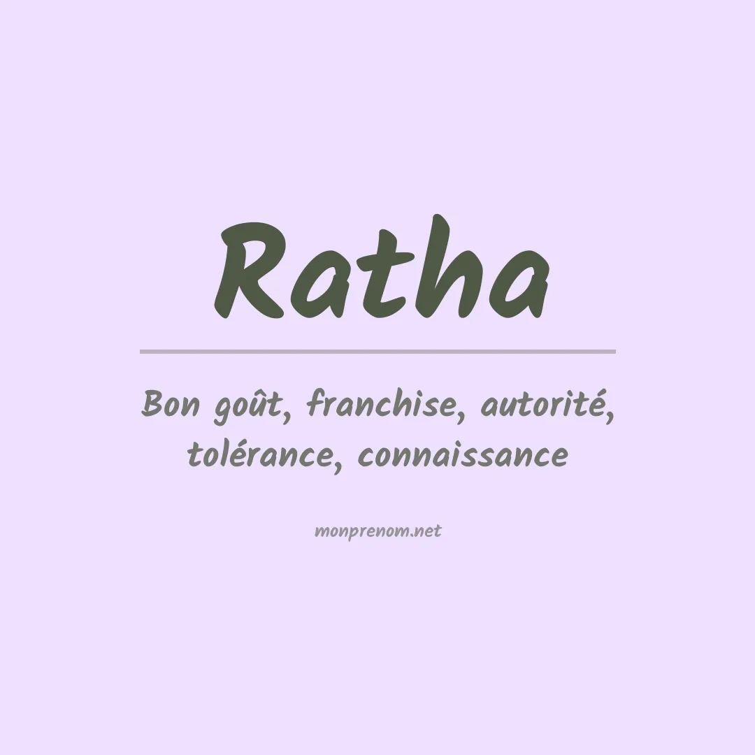 Signification du prénom Ratha
