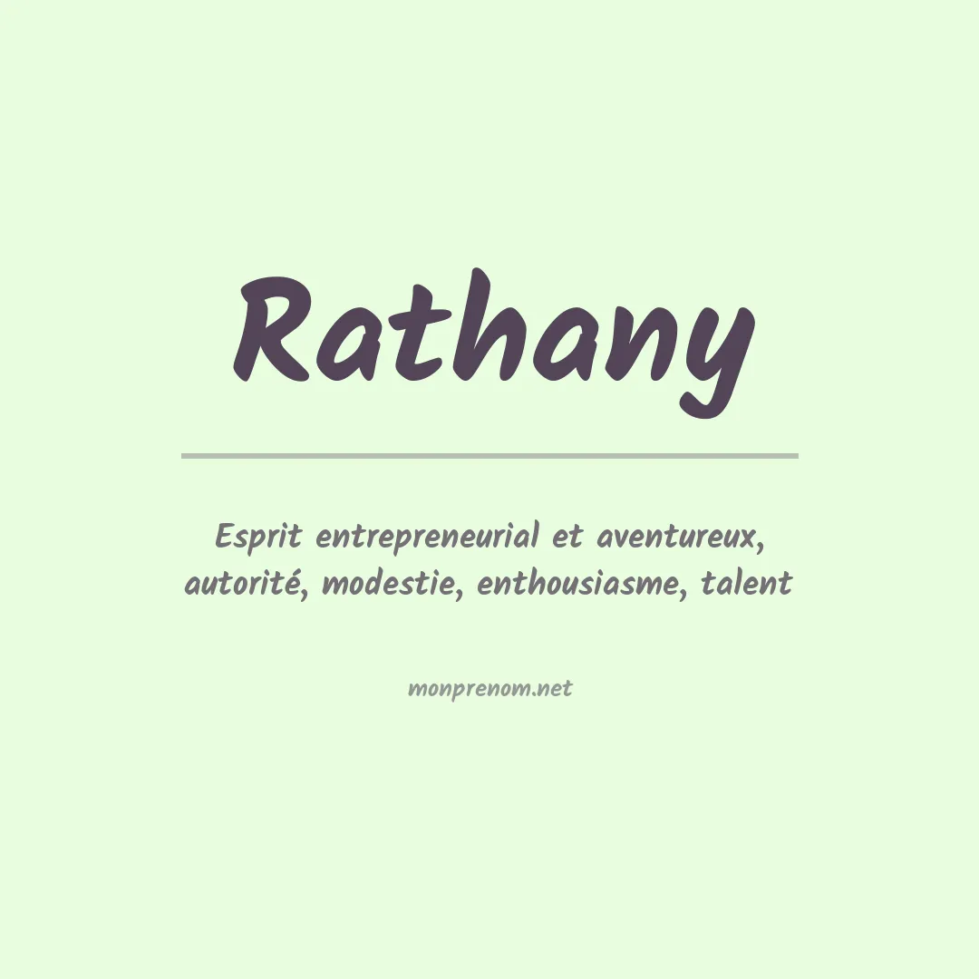 Signification du prénom Rathany