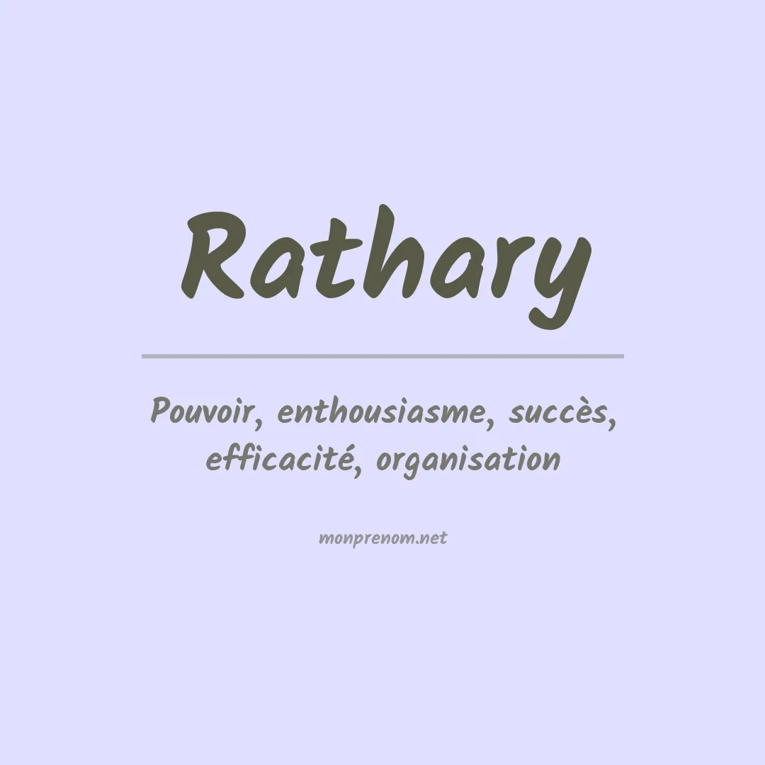 Signification du prénom Rathary