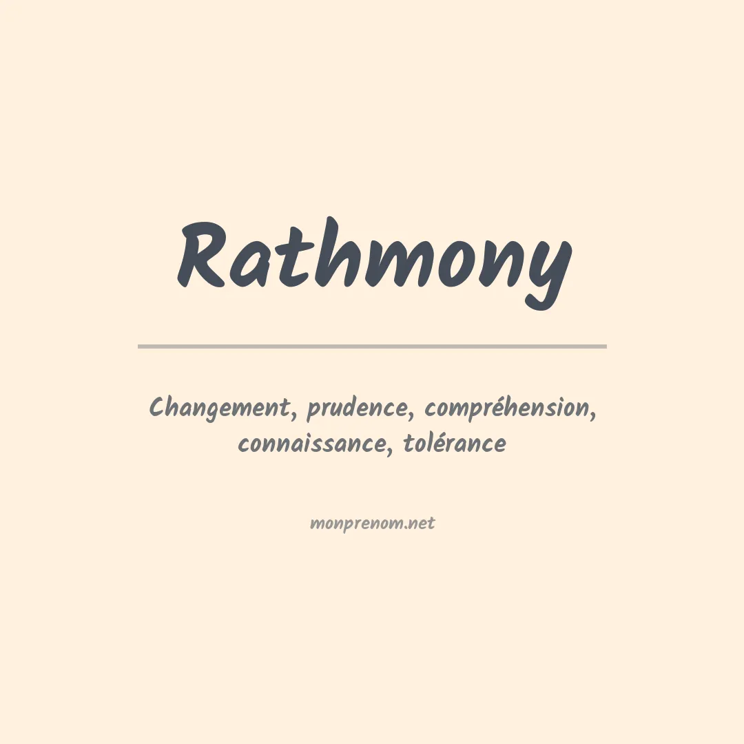 Signification du prénom Rathmony