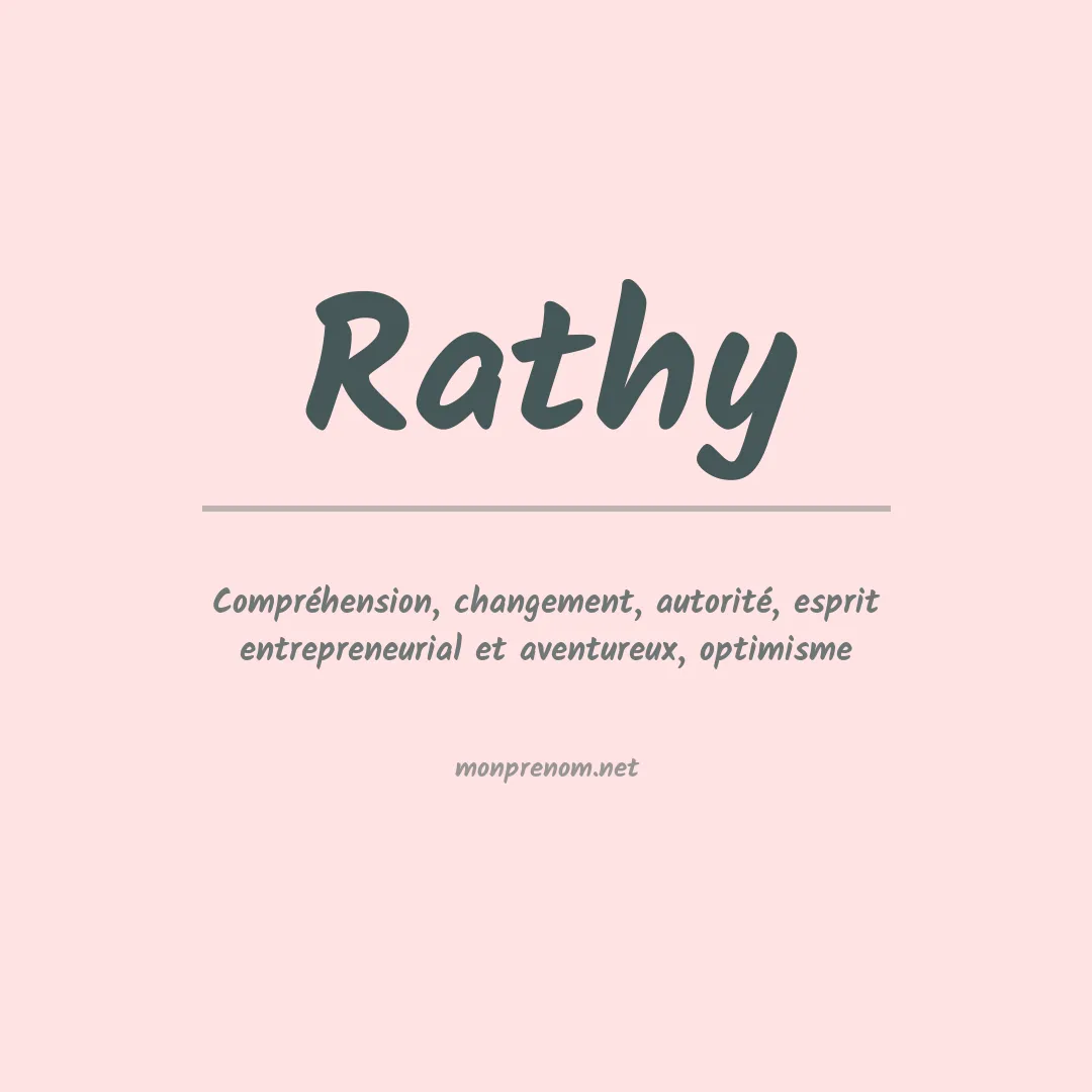 Signification du prénom Rathy