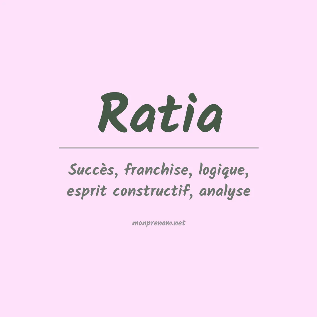 Signification du prénom Ratia