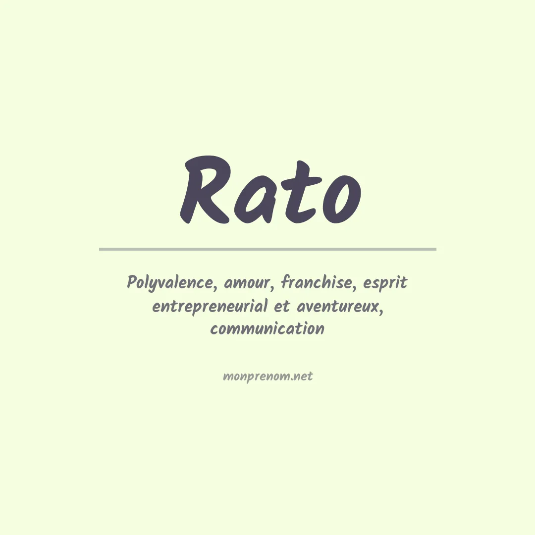 Signification du prénom Rato