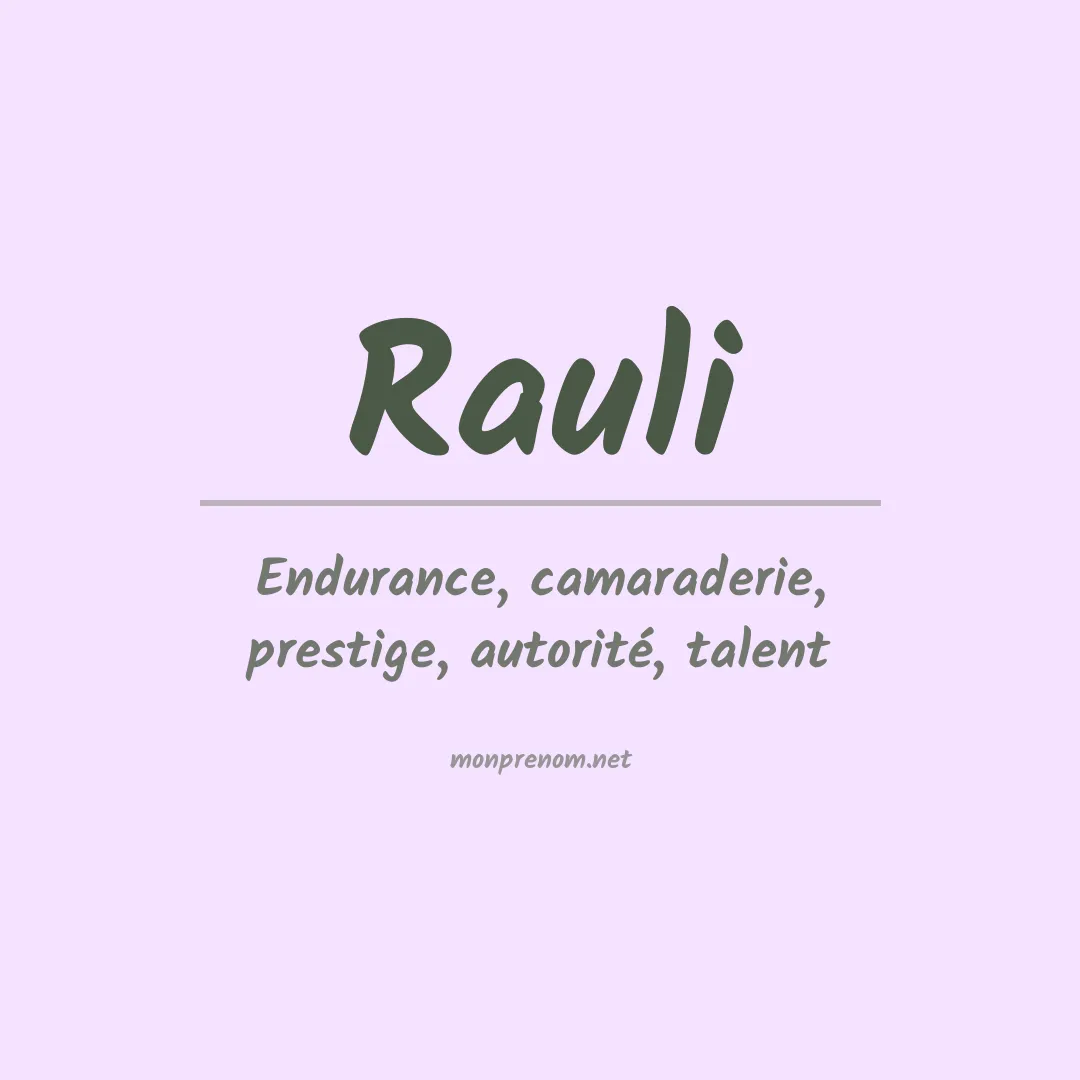 Prénom Rauli