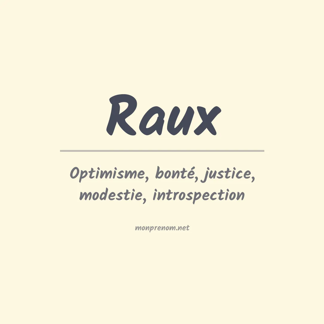 Signification du prénom Raux