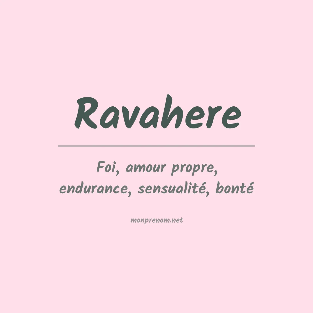 Signification du prénom Ravahere