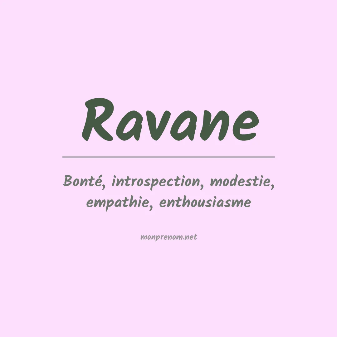 Signification du prénom Ravane