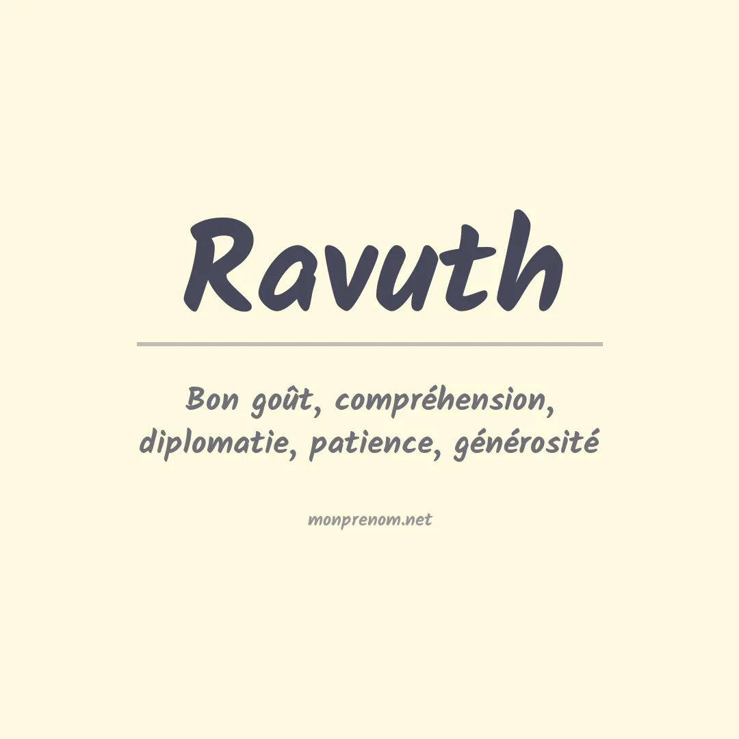 Signification du prénom Ravuth