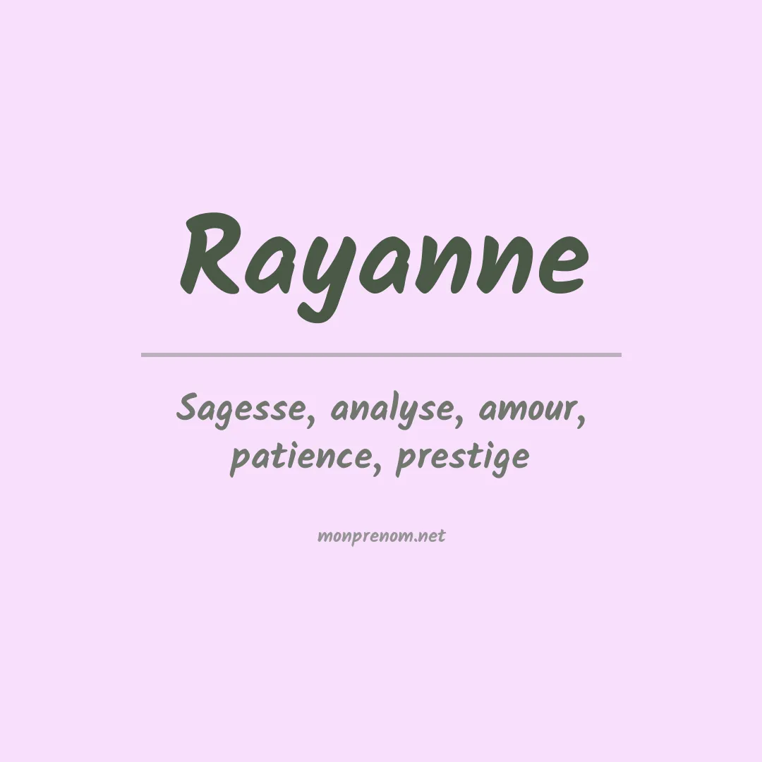 Prénom Rayanne